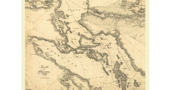 Sjökort över Baggensfjärden från 1800-talet