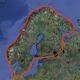 Karta Segla runt Skandinavien