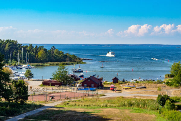 Landscape view of harbor on Utö island outside Stockholm, Swede